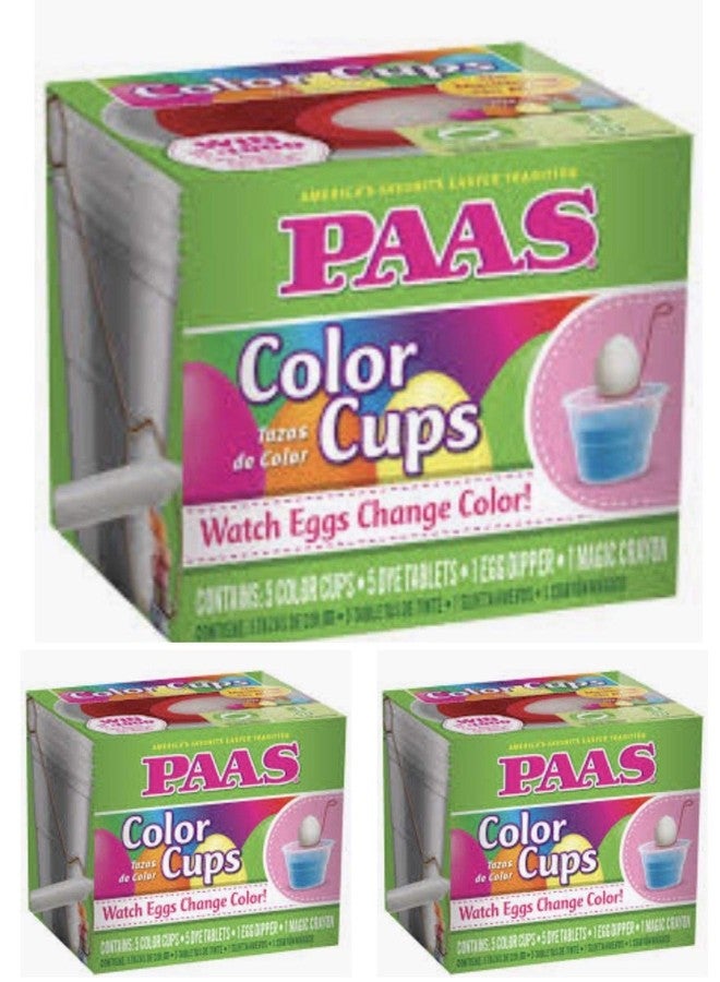 Paas Clear Color Cups 2 Pack with Egg Dipper and Magic Crayon. - Image 1